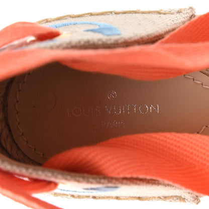 Louis Vuitton Canvas Monogram Starboard Espadrille Flats 38 Blue 7 of 8