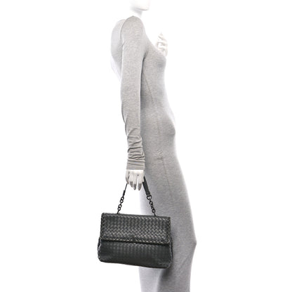 Bottega Veneta Nappa Intrecciato Olimpia Shoulder Bag Steel 2 of 15