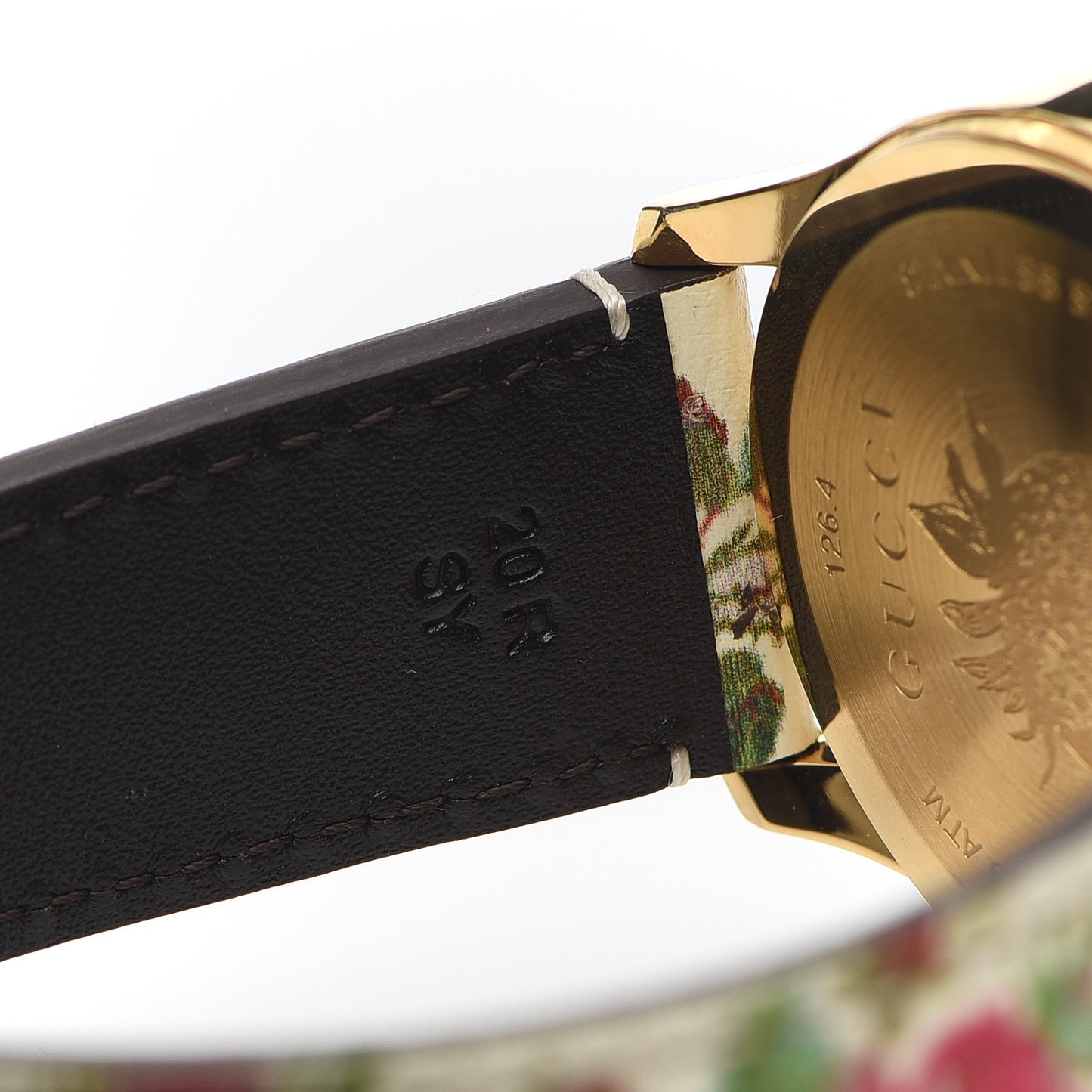 Stainless Steel Calfskin 38mm G-Timeless Floral Quartz Watch Ivory