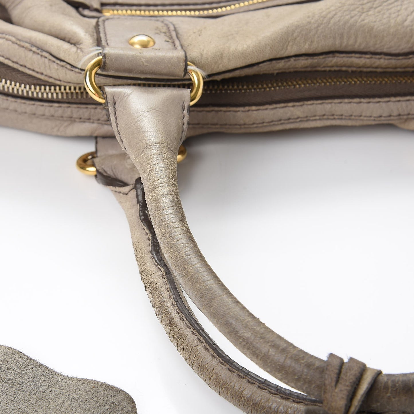 Cervo Deerskin East West Top Handle Bag Pomice