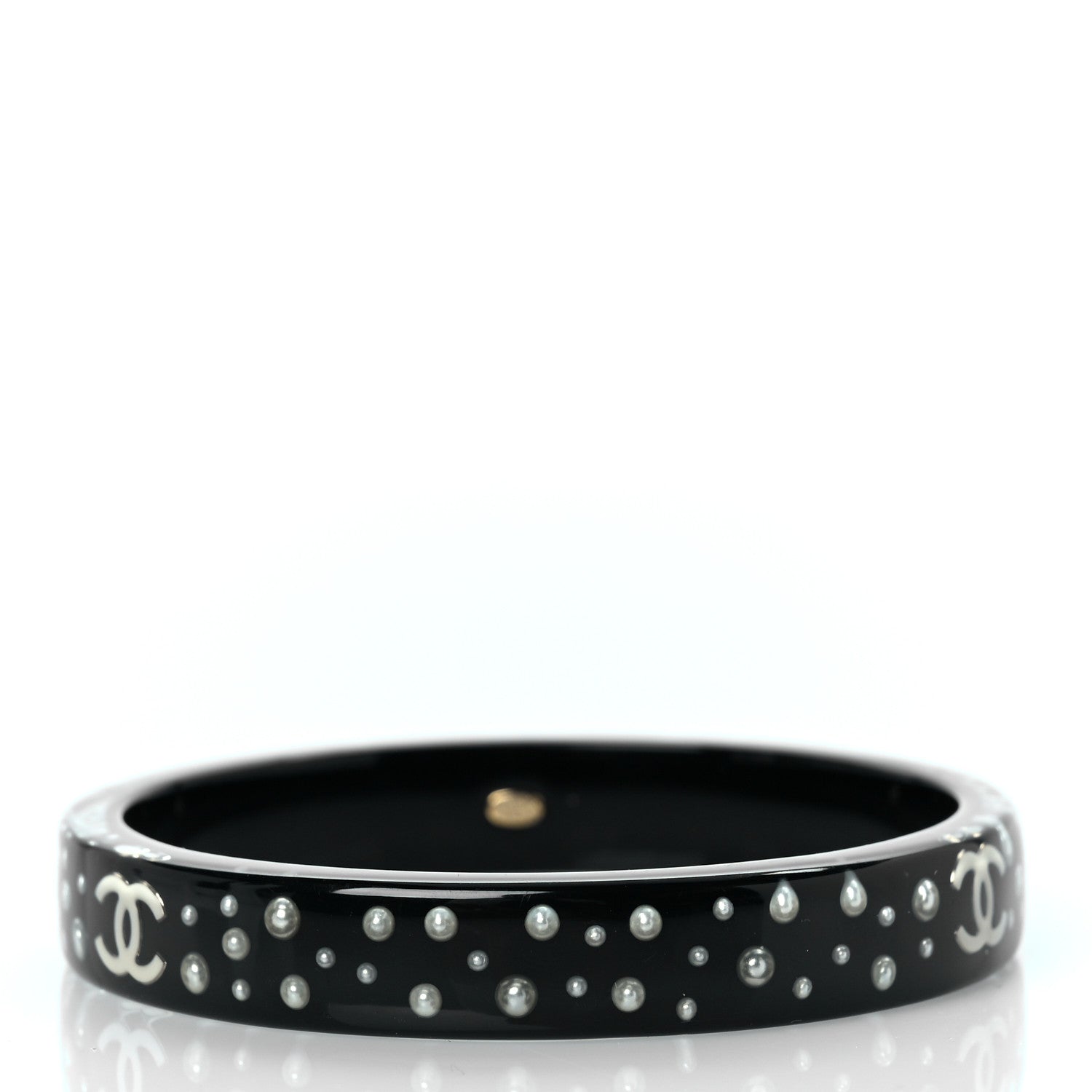 Chanel Resin CC Bangle Black 3 of 4