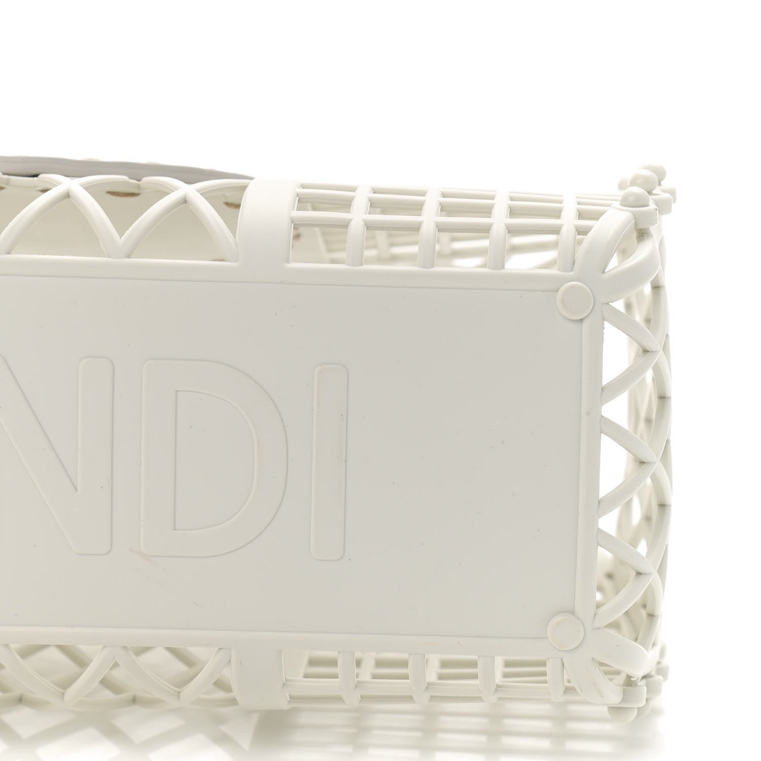 Fendi Recycled Plastic Vitello Liberty Matte Small Fendi Basket White Ice 10 of 11