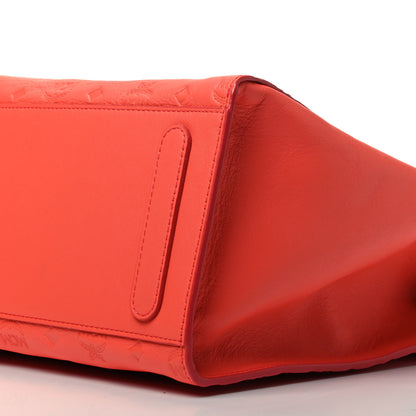 MCM Calfskin Ottomar Monogram Essential Bucket Bag Hot Coral 9 of 9