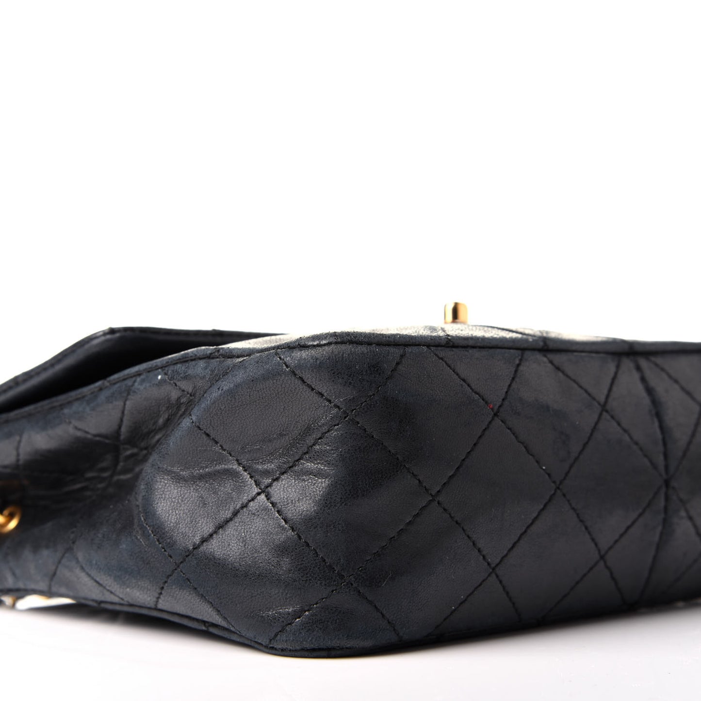 Lambskin Quilted Mini Square Flap Black