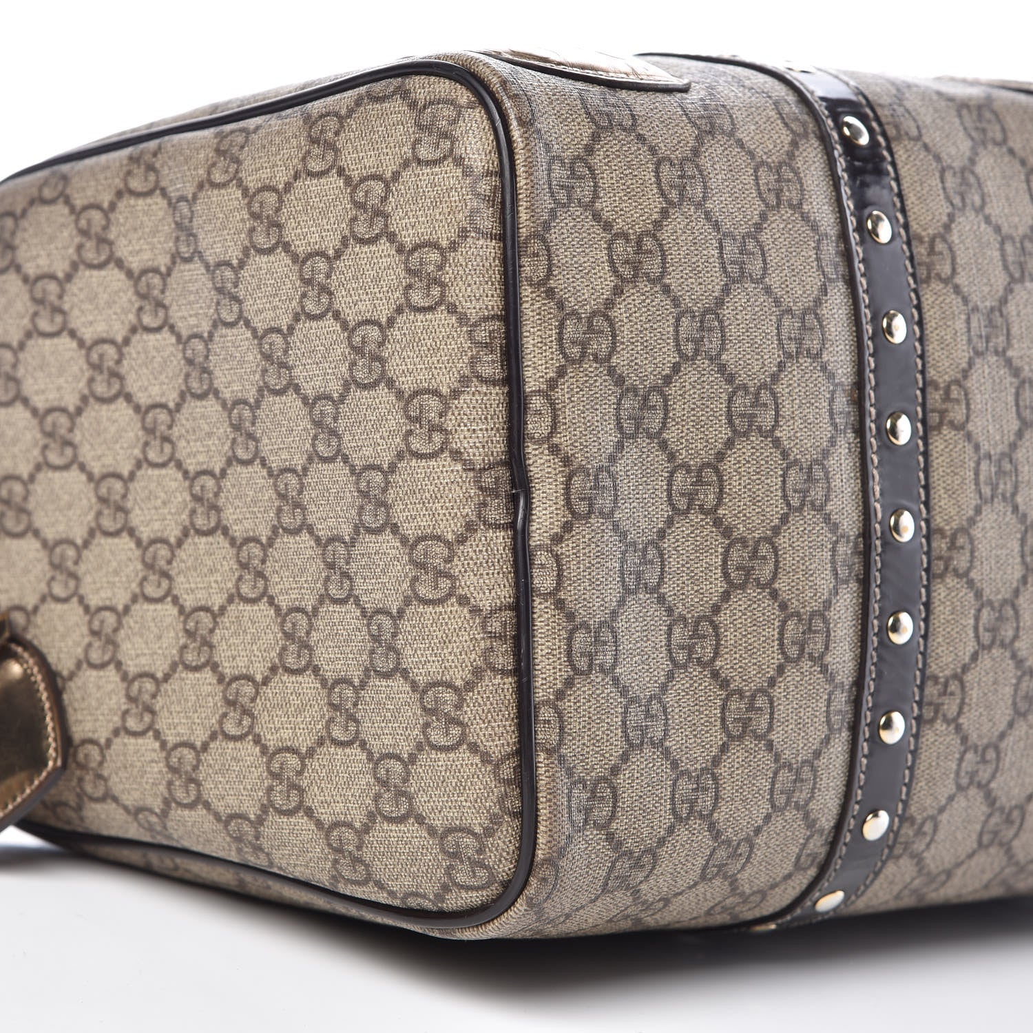 Gucci Monogram Guccissima Hearts Studded Medium Joy Boston Dark Brown 8 of 9
