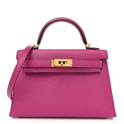 Hermes Chevre Mysore Mini Kelly Sellier 20 Rose Pourpre 1 of 7