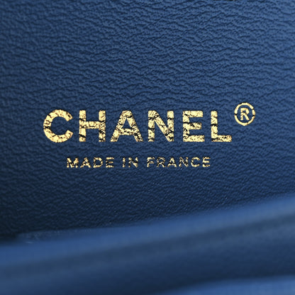 Chanel Caviar Quilted Medium Double Flap Blue 6 of 13