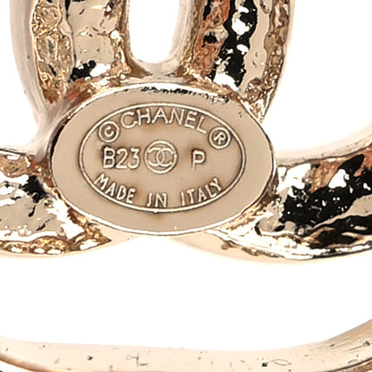 Chanel Crystal Square CC Earrings Gold 4 of 4