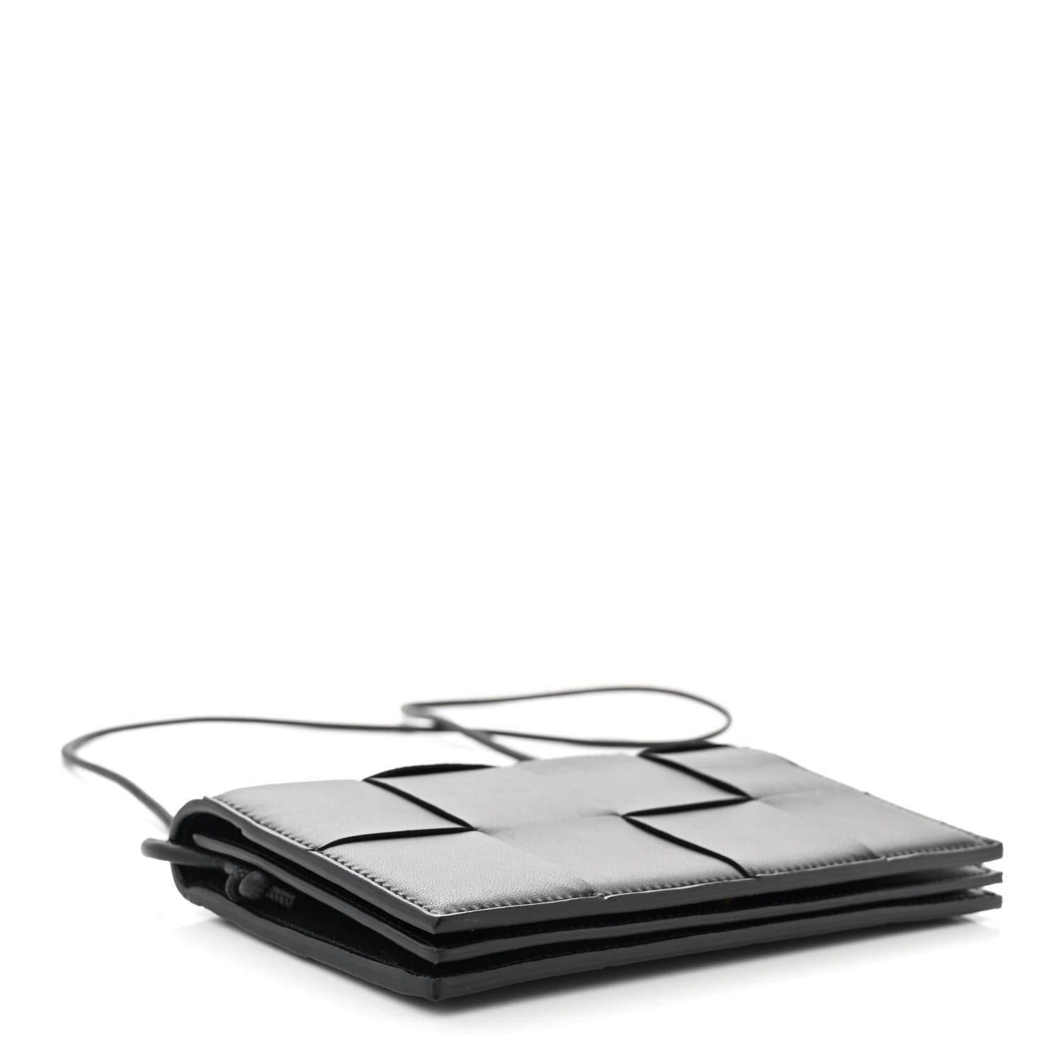 Bottega Veneta Lambskin Maxi Intreccio Cassette Wallet On Strap Black 4 of 10