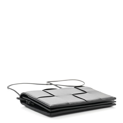Bottega Veneta Lambskin Maxi Intreccio Cassette Wallet On Strap Black 4 of 10