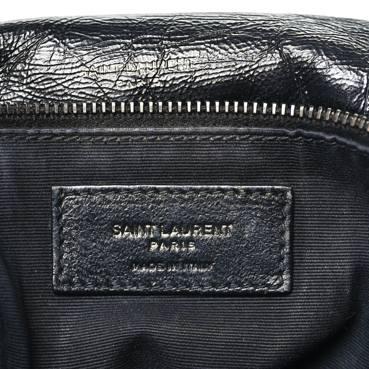 Saint Laurent Crinkled Calfskin Matelasse Monogram Medium Niki Chain Satchel Storm 6 of 9