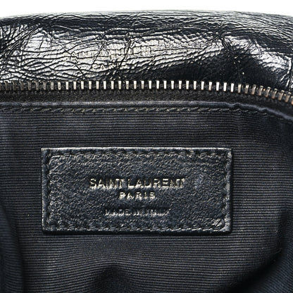 Saint Laurent Crinkled Calfskin Matelasse Monogram Medium Niki Chain Satchel Storm 6 of 9