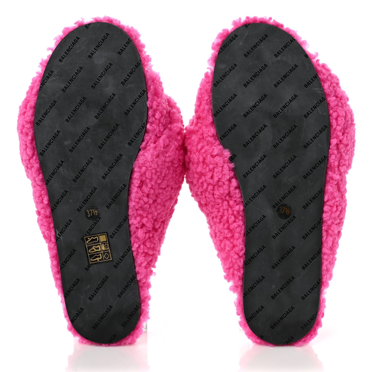 Faux Shearling Drapy Slide Sandals 37.5 Pink