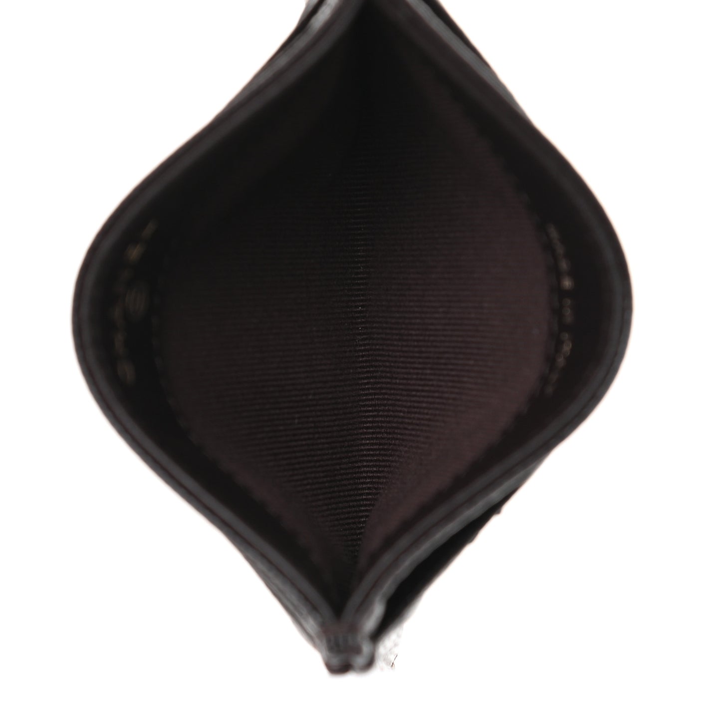 Caviar Quilted Card Holder Dark Brown