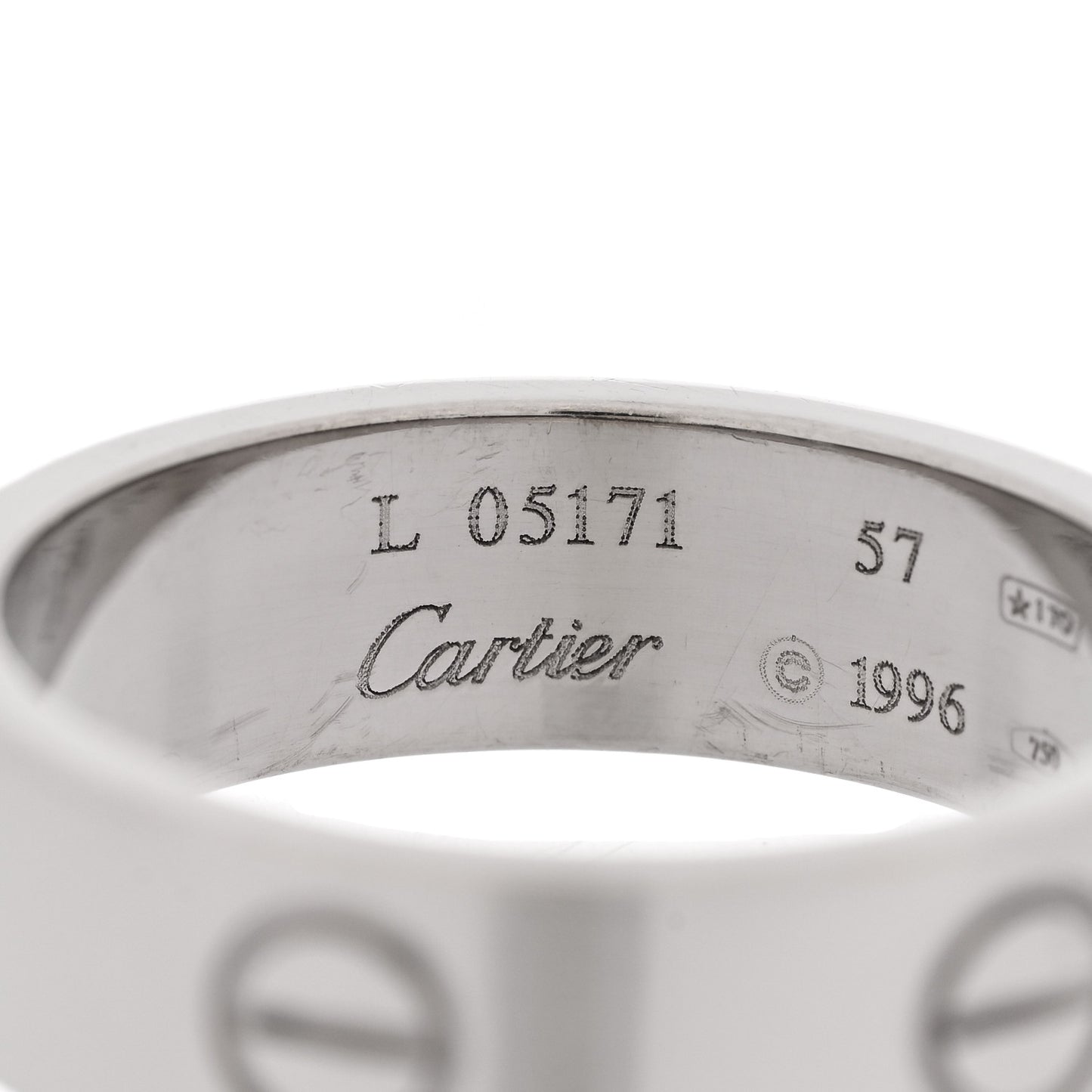 18K White Gold 5.5mm LOVE Ring 57 8