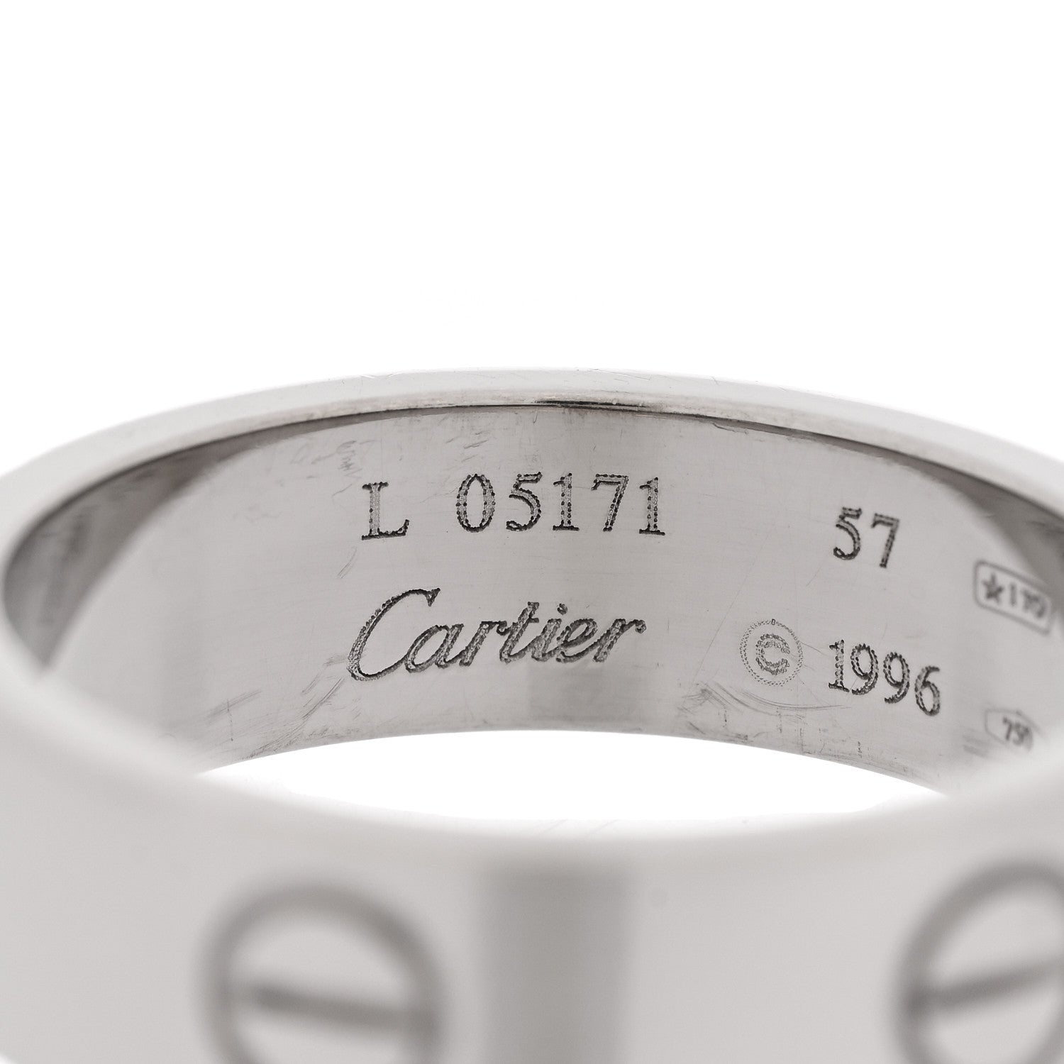 Cartier 18K White Gold 5.5mm LOVE Ring 57 8 4 of 5