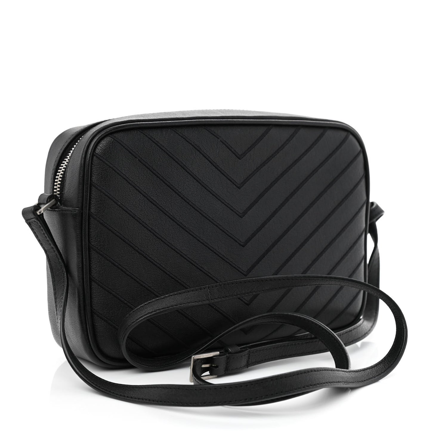 Calfskin Studded Matelasse Monogram Lou Camera Bag Black