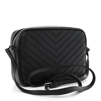 Saint Laurent Calfskin Studded Matelasse Monogram Lou Camera Bag Black 3 of 10