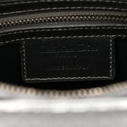 Christian Dior Metallic Patent Micro-Cannage Medium Lady Dior Silver 6 of 9