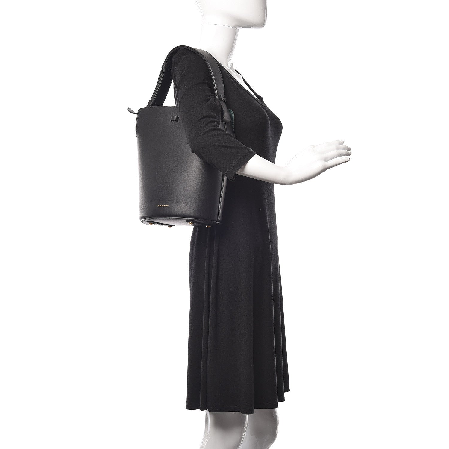 Burberry Supple Calfskin Small Bucket Black 2 of 11