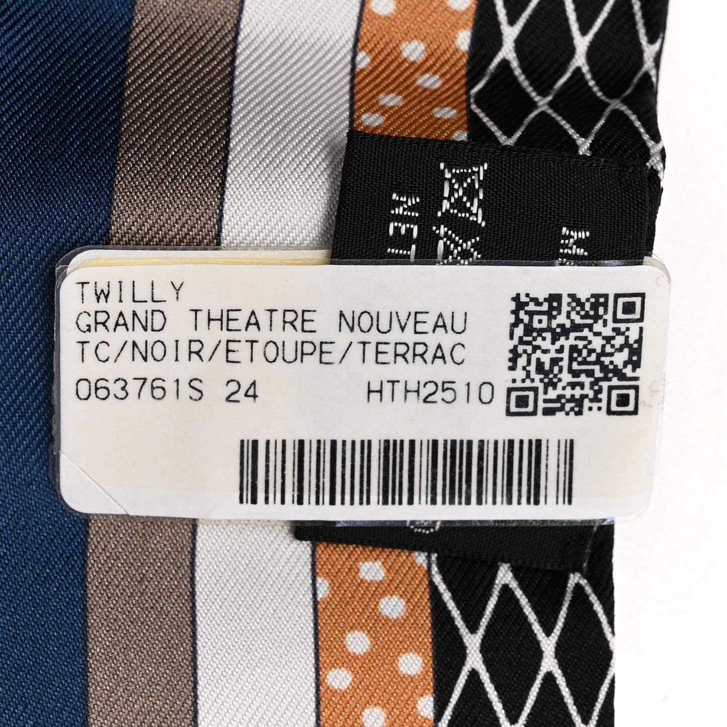 Silk Twilly Grand Theatre Nouveau Black Etoupe Terracotta