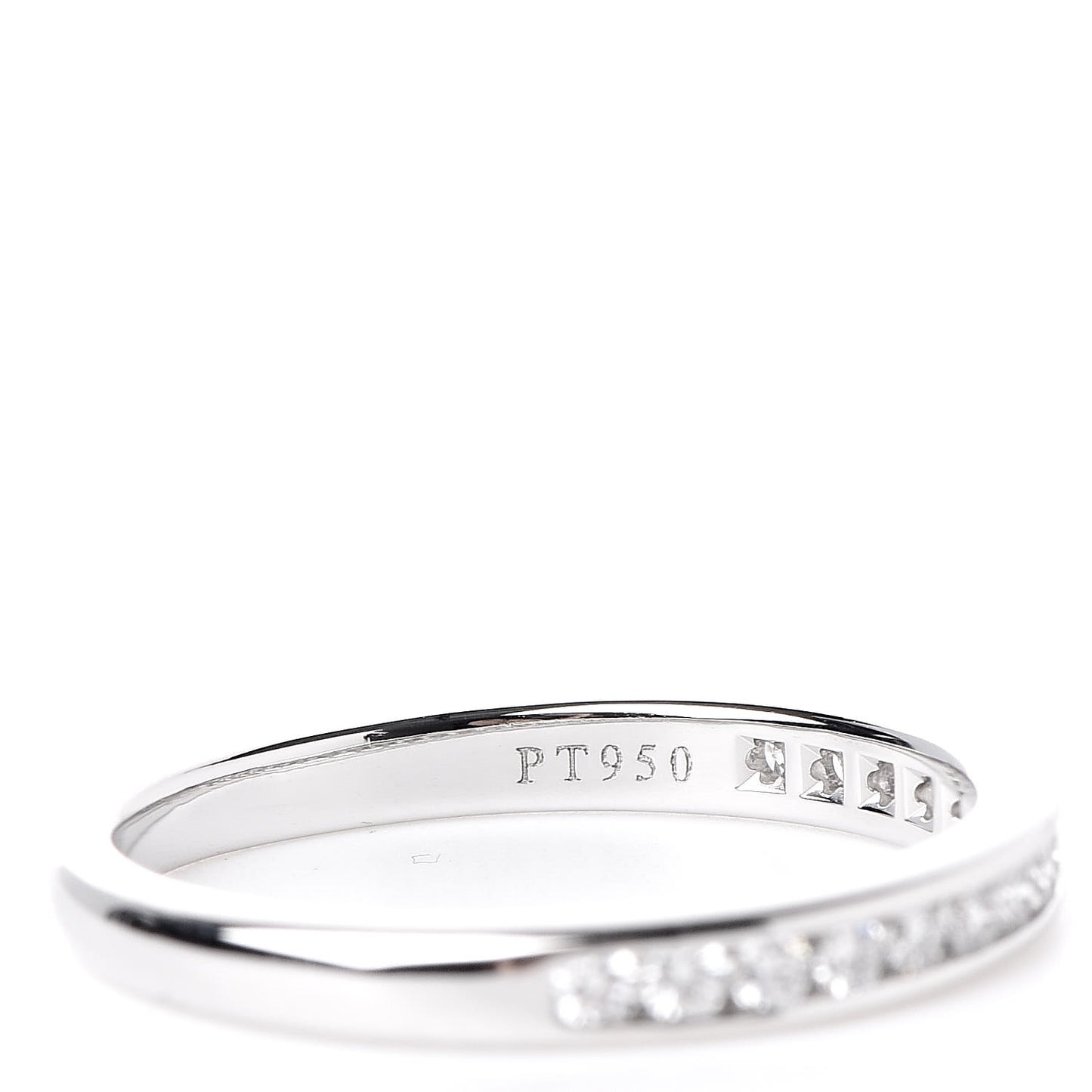 Platinum Diamond .22ctw Half Circle Wedding Band Ring 52 6