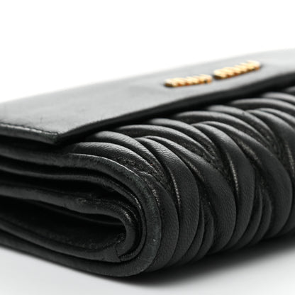 Miu Miu Nappa Matelasse Tri-Fold Flap Wallet Black 9 of 12