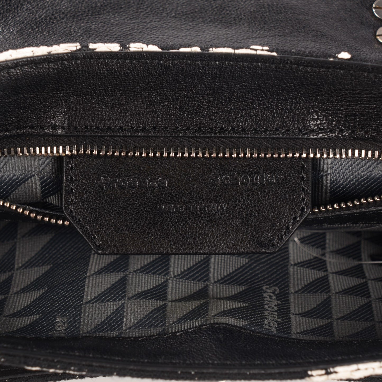 Jacquard Woodblock PS1 Tiny Satchel Black White