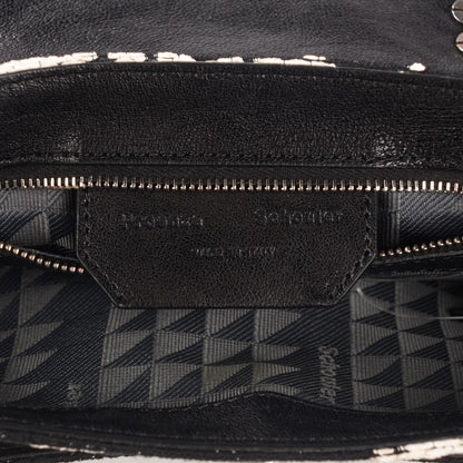 Proenza Schouler Jacquard Woodblock PS1 Tiny Satchel Black White 11 of 12
