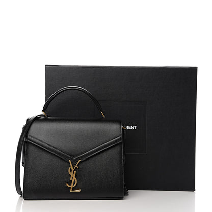 Saint Laurent Grain de Poudre Medium Classic Monogram Cassandra Top Handle Black Rouge Legion 10 of 10