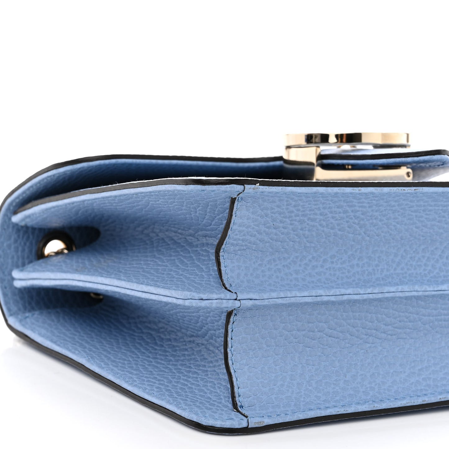 Dollar Calfskin Small Interlocking G Shoulder Bag Mineral Blue