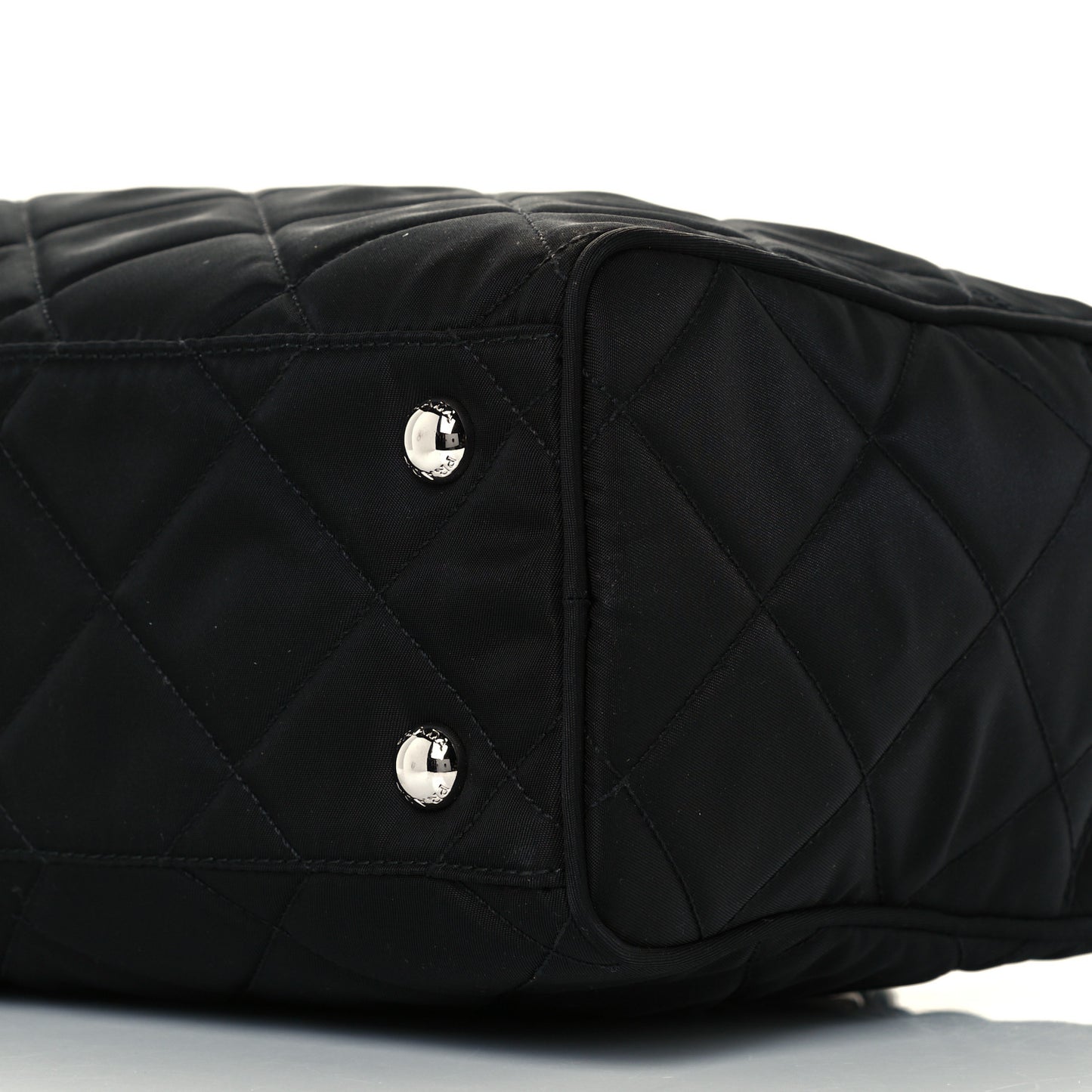 Nylon Tessuto Impuntu Quilted Shoulder Bag Black