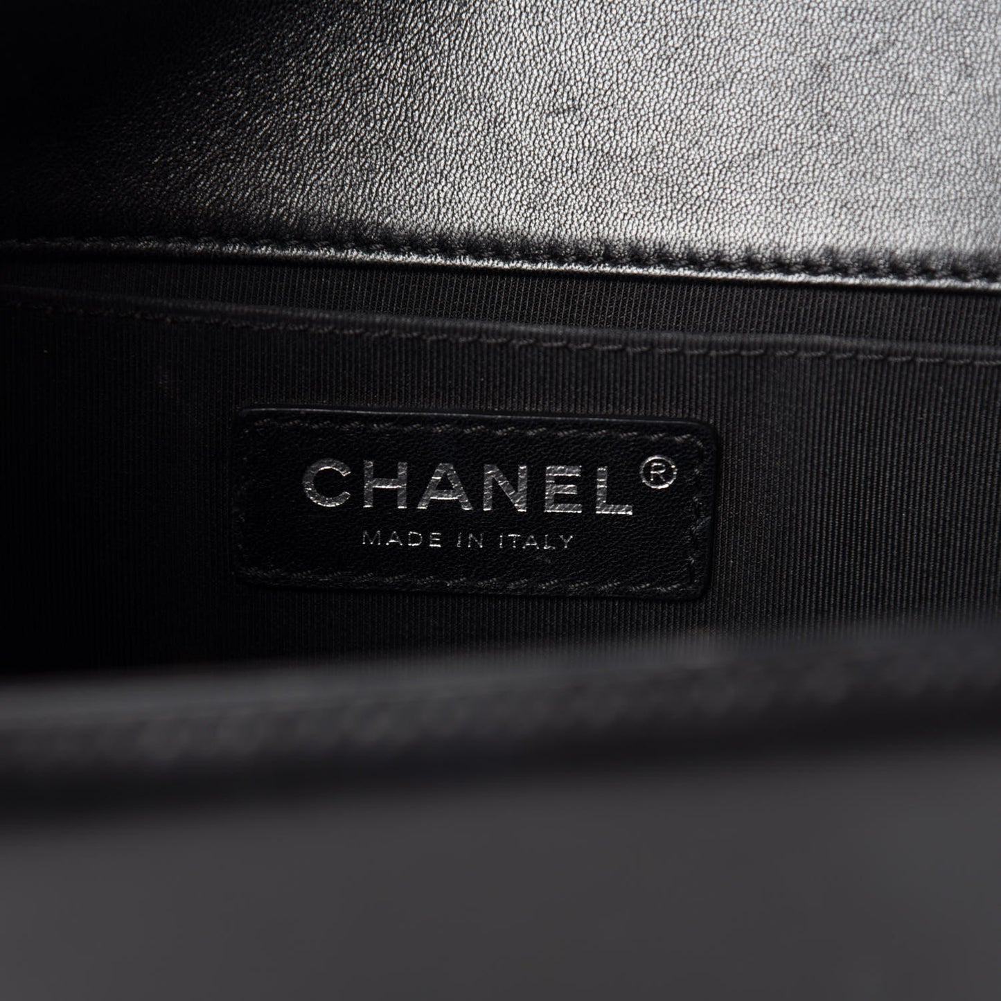 Lambskin Quilted Medium Boy Flap Black