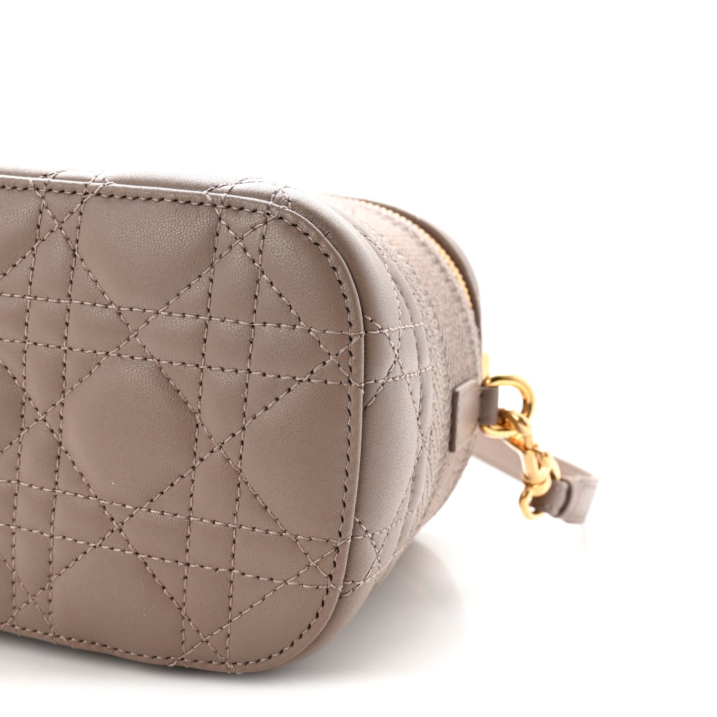 Lambskin Cannage Small Diortravel Vanity Case Warm Taupe