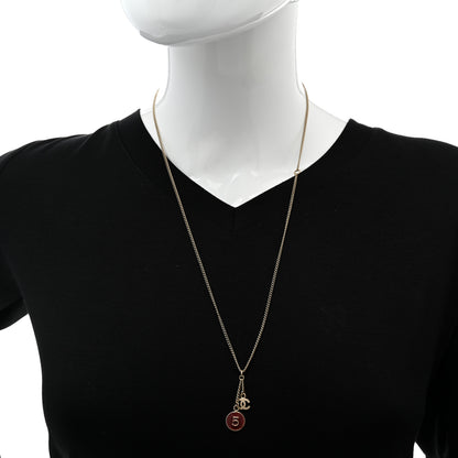 Chanel Chain No 5 CC Necklace Red Gold 2 of 6