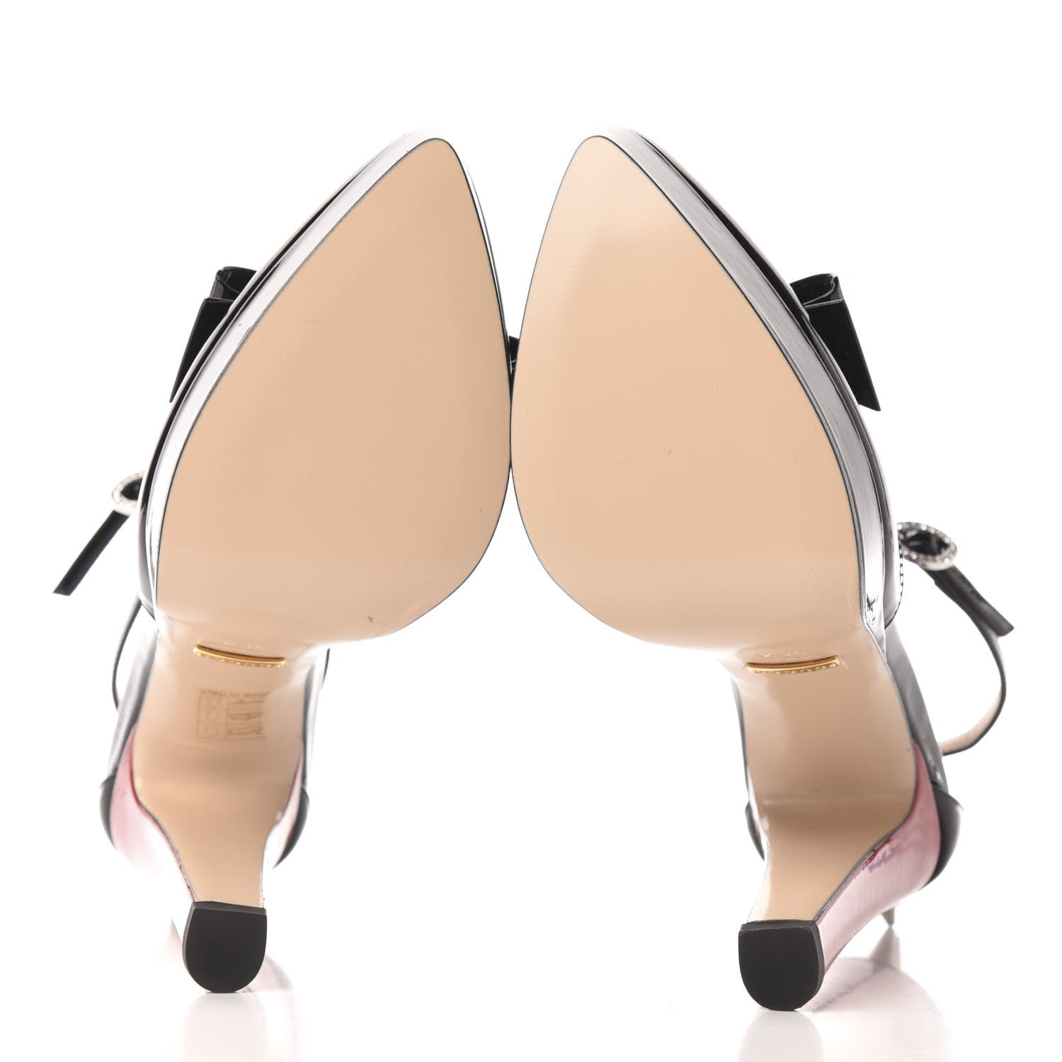 Gucci Patent Crystal GG Bow Sadie Spike Ankle Strap d'Orsay Platform High Heel Pumps 36.5 Black 5 of 9