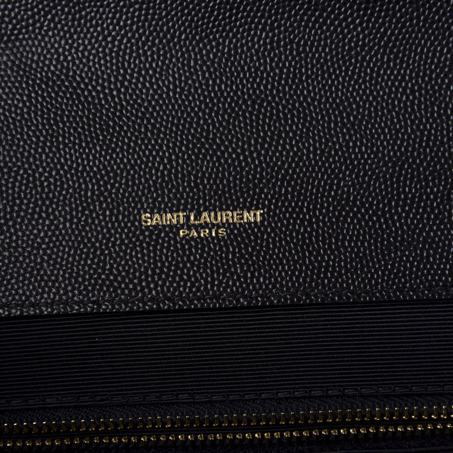 Grain De Poudre Textured Mixed Matelasse Large Triquilt Monogram Satchel Black