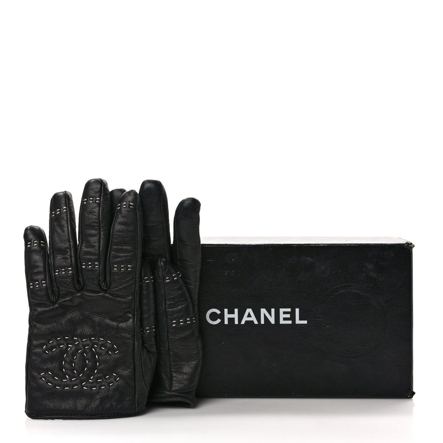 Lambskin Quilted Stitch CC Gloves 6.5 Black