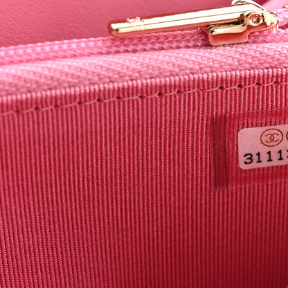 Chanel Caviar Quilted Medium Zip Around Wallet Pink 8 of 8