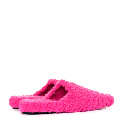 Balenciaga Faux Shearling Cosy BB Mules 38 Pink 4 of 7