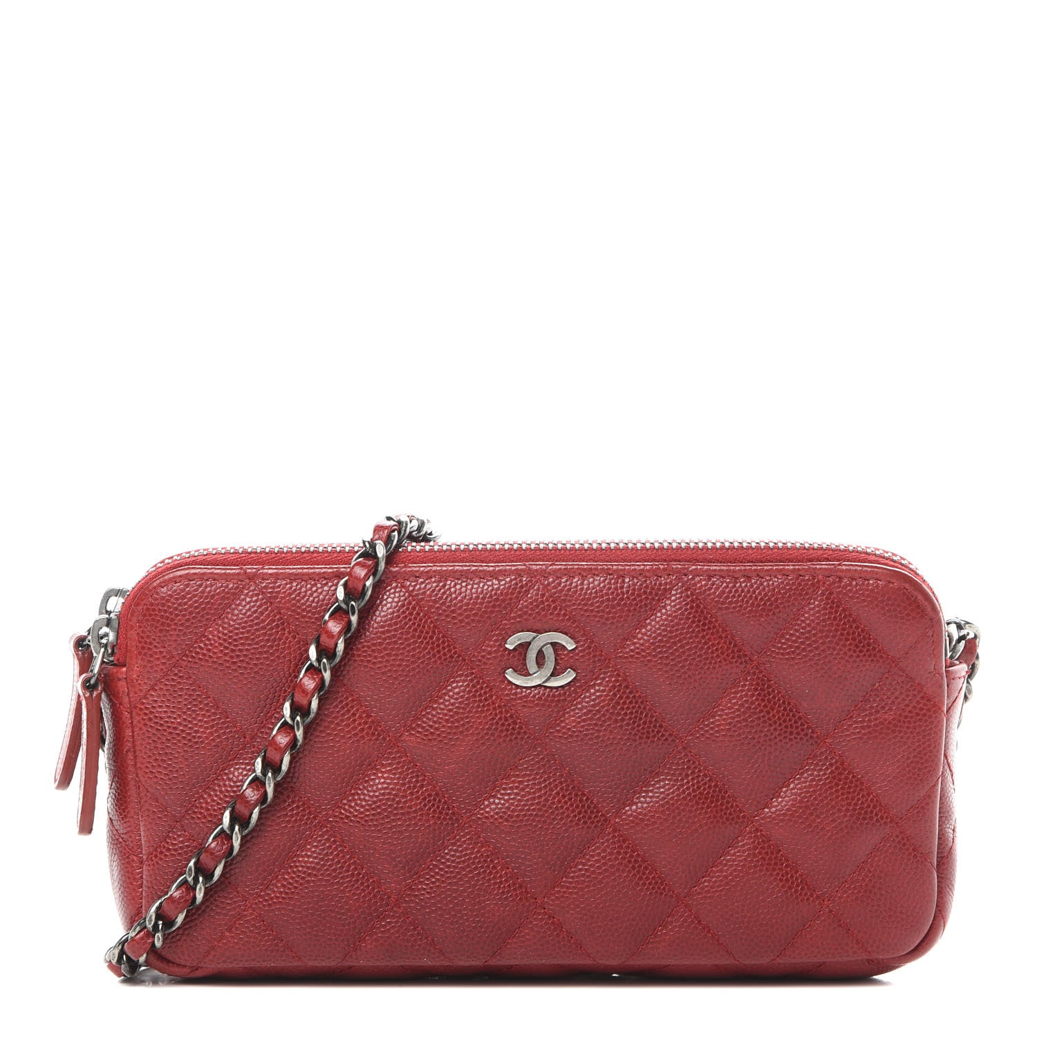 Chanel Caviar Quilted Small Clutch With Chain Red 1 of 17
