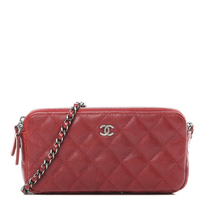 Chanel Caviar Quilted Small Clutch With Chain Red 1 of 17