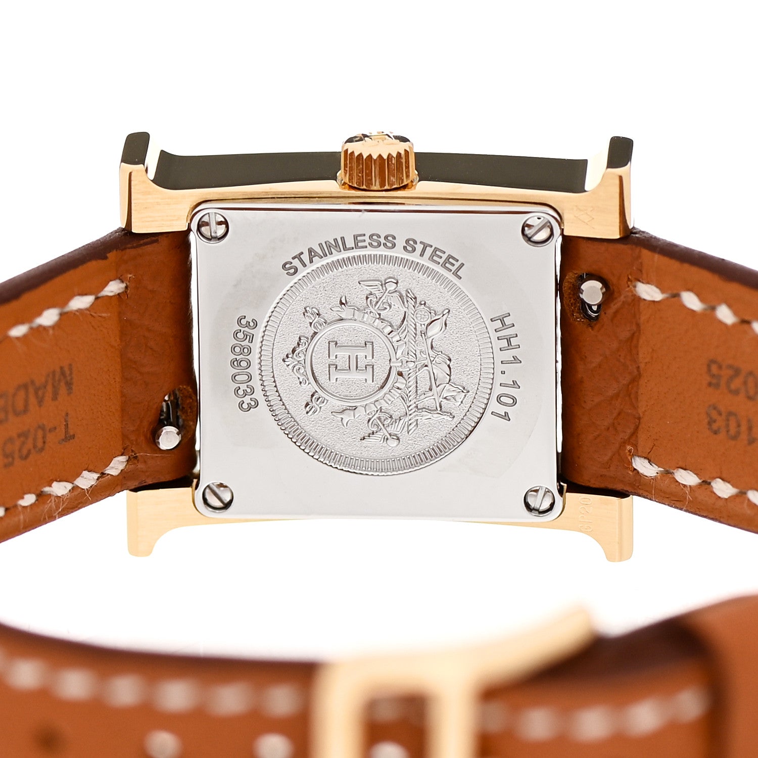 Hermes Stainless Steel Epsom 17.2mm Heure H Hour Quartz Watch Gold 4 of 5