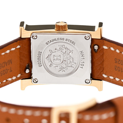 Hermes Stainless Steel Epsom 17.2mm Heure H Hour Quartz Watch Gold 4 of 5