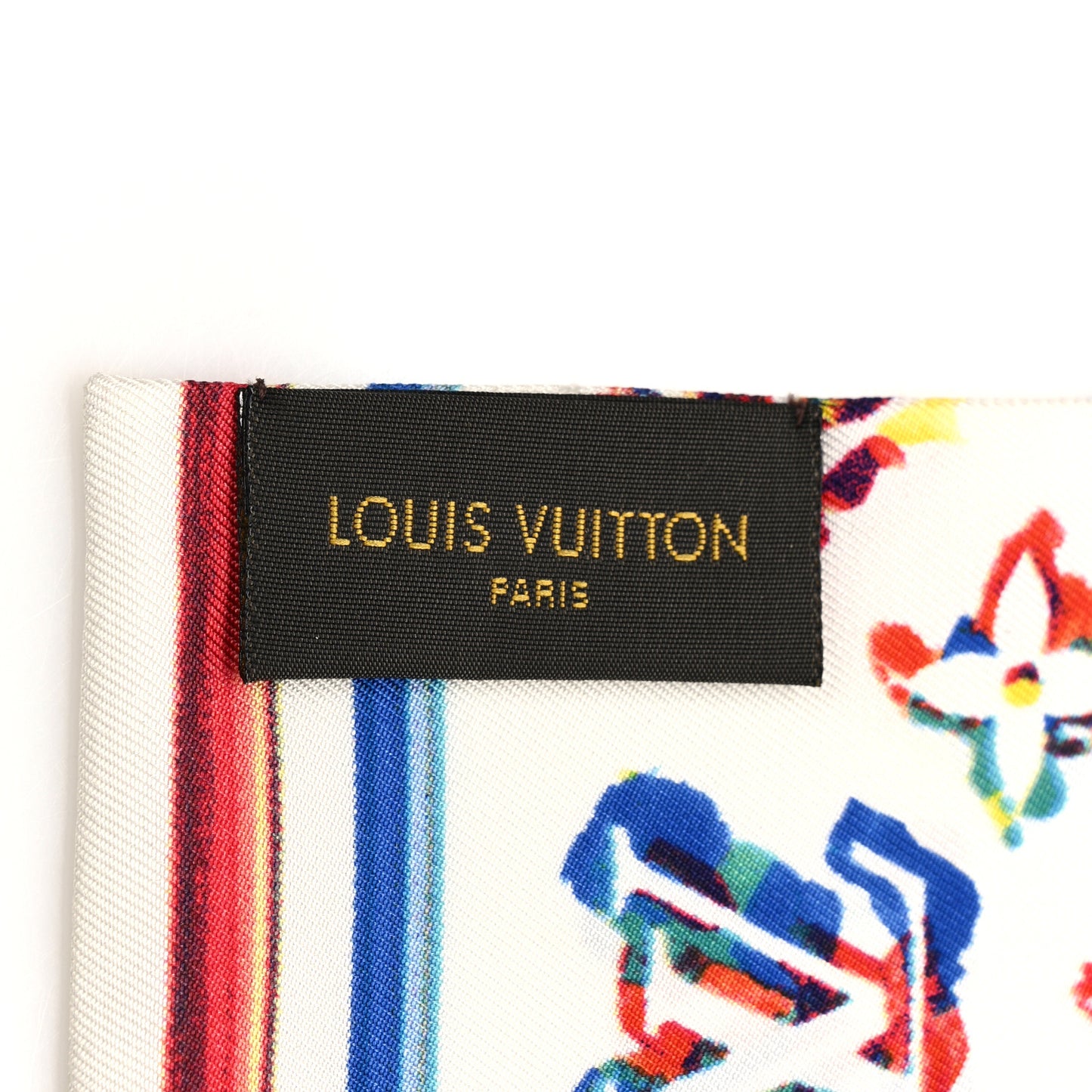 Silk Monogram Rainbow Bandeau White