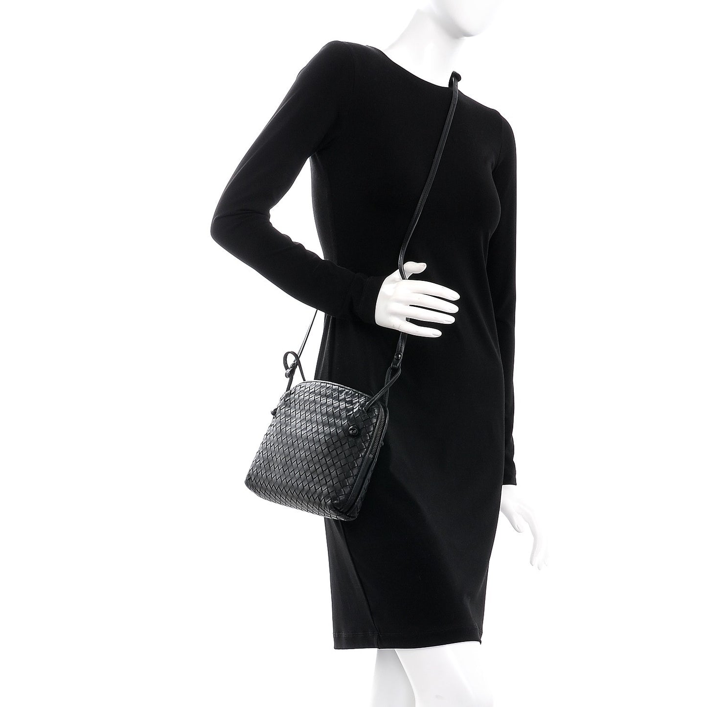 Nappa Intrecciato Pillow Crossbody Messenger Nero Black