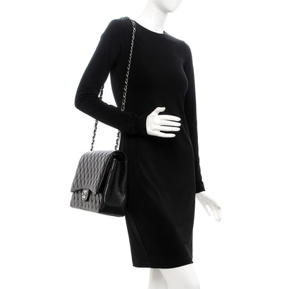 Chanel Lambskin Quilted Maxi Double Flap Black 2 of 8