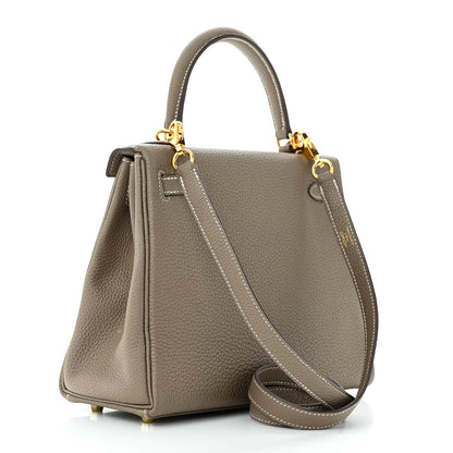 Hermes Togo Kelly Retourne 25 Etoupe 3 of 14