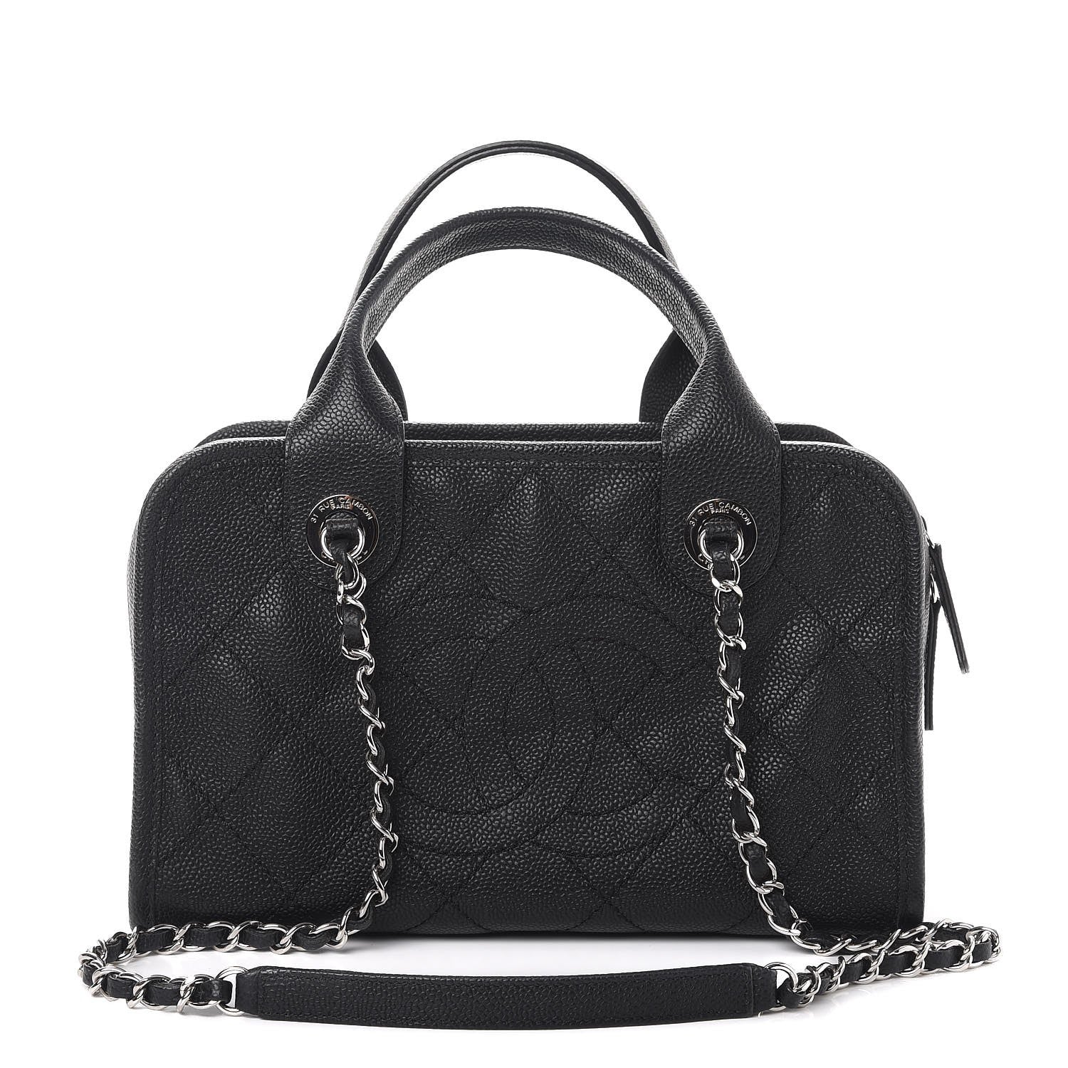 Chanel Caviar Quilted Small Deauville Bowling Bag Black 1 of 7