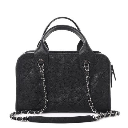 Chanel Caviar Quilted Small Deauville Bowling Bag Black 1 of 7